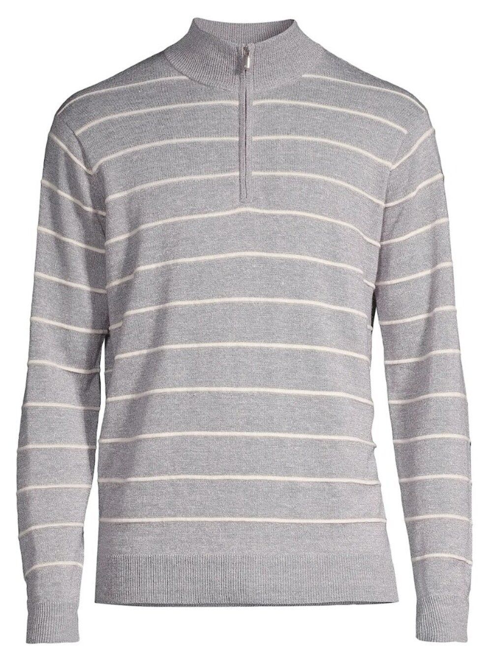NWT Peter Millar Crown Eastham Striped 1/4 Zip Sweater Wool Linen Blend - Large